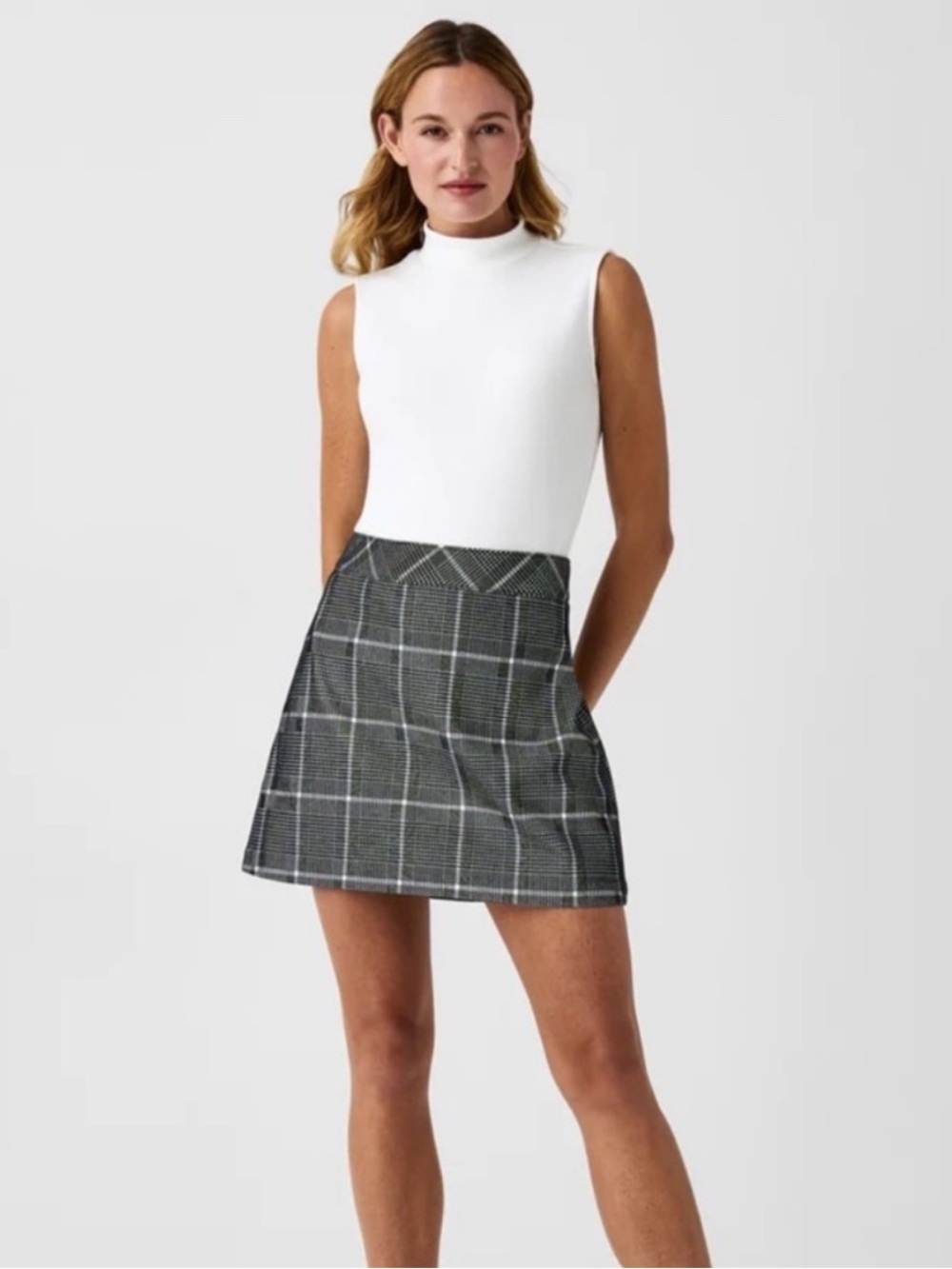 NWT SPANX Women’s Plaid A-Line Mini Skirt XL Academia Chic Capsule Elegant